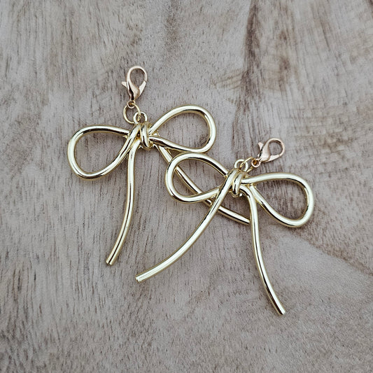 Gold Bow Shoe Charms