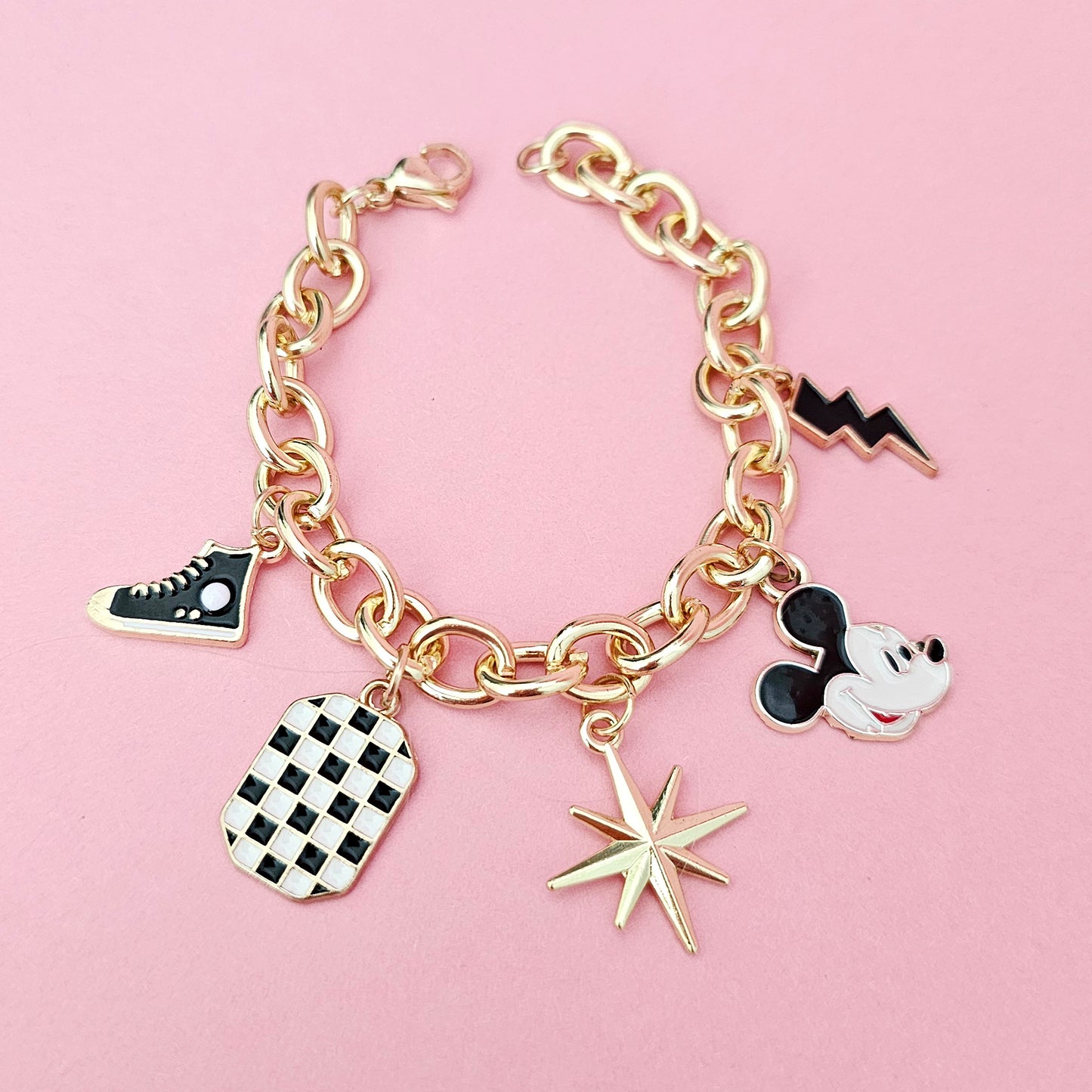 Gold Chunky Custom Charm Bracelet Converse Charm
