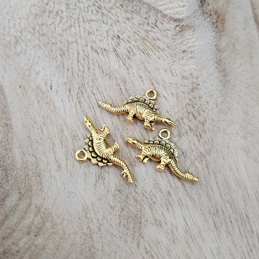 Gold Dinosaur Charm Custom Charm Necklace