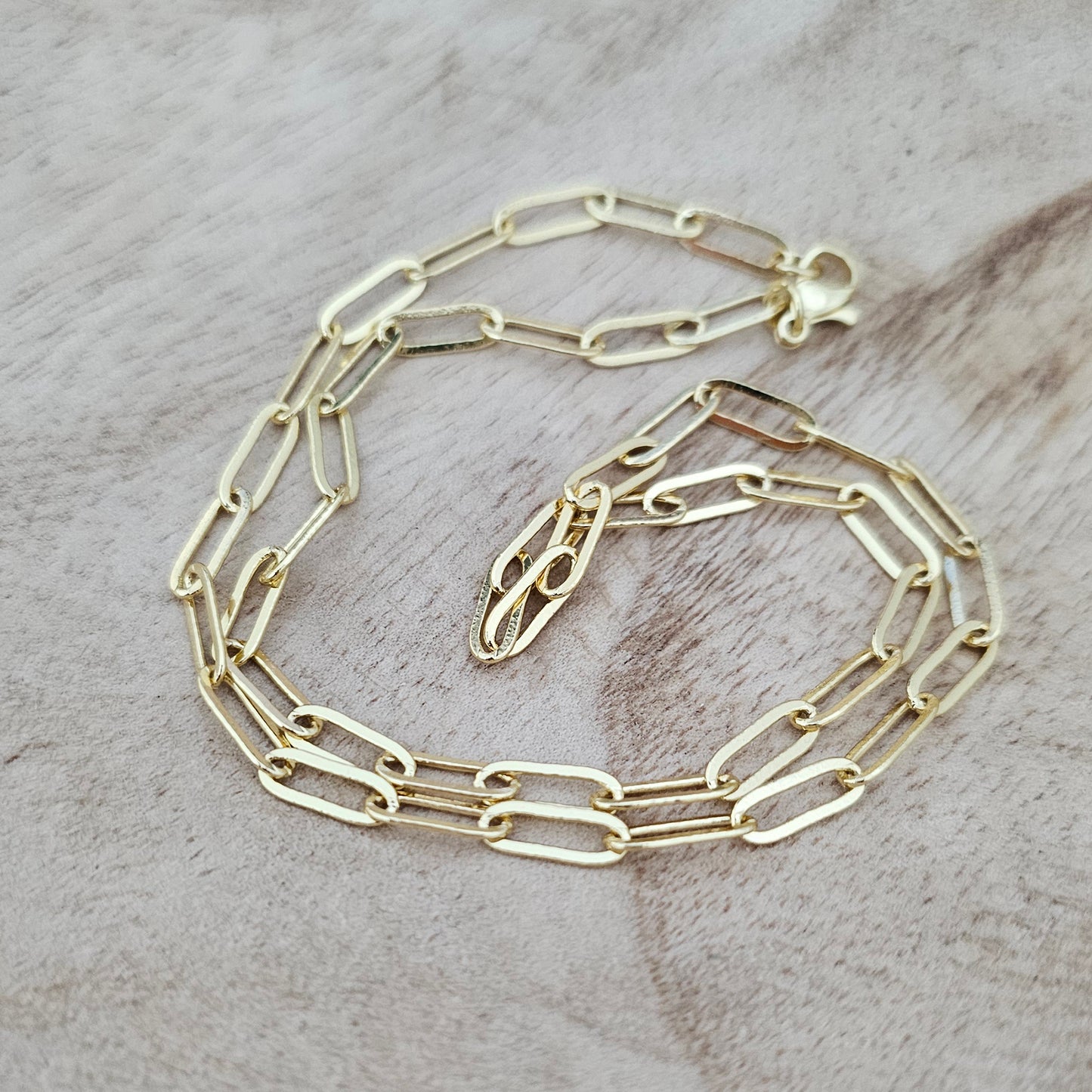 Gold Paperclip Chain Custom Charm Necklace