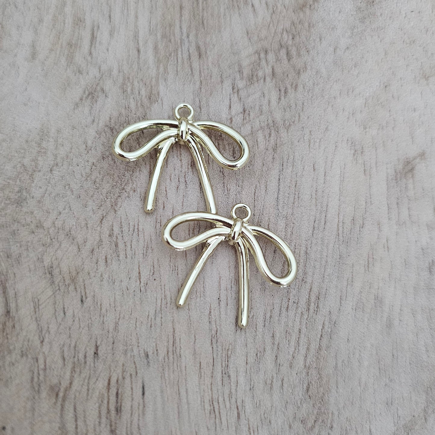 Gold String Bow Custom Charm Necklace