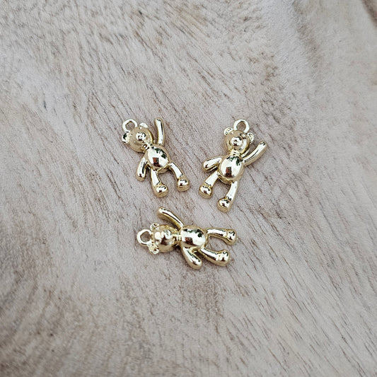 Gold Teddy Bear Charm Custom Charm Necklace