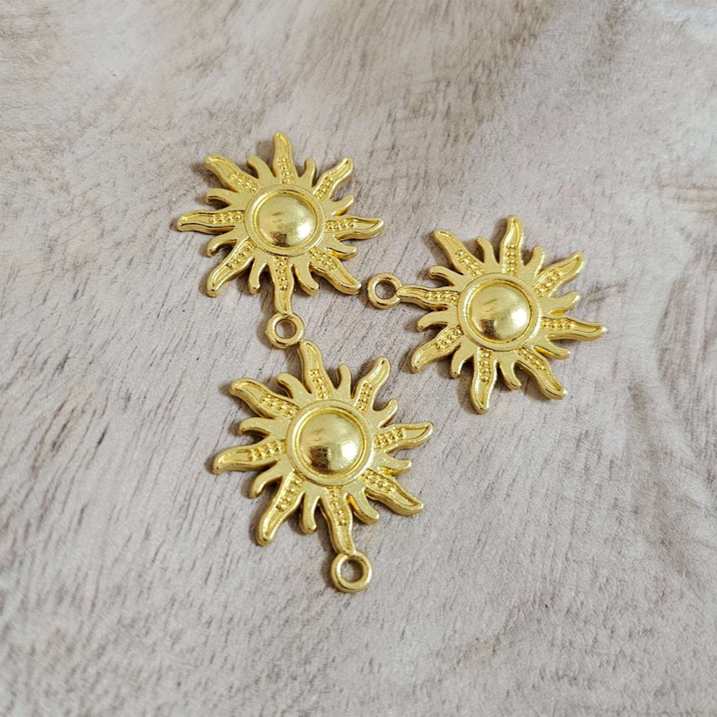 Large Fun Sun Gold Charm Custom Charm Necklace