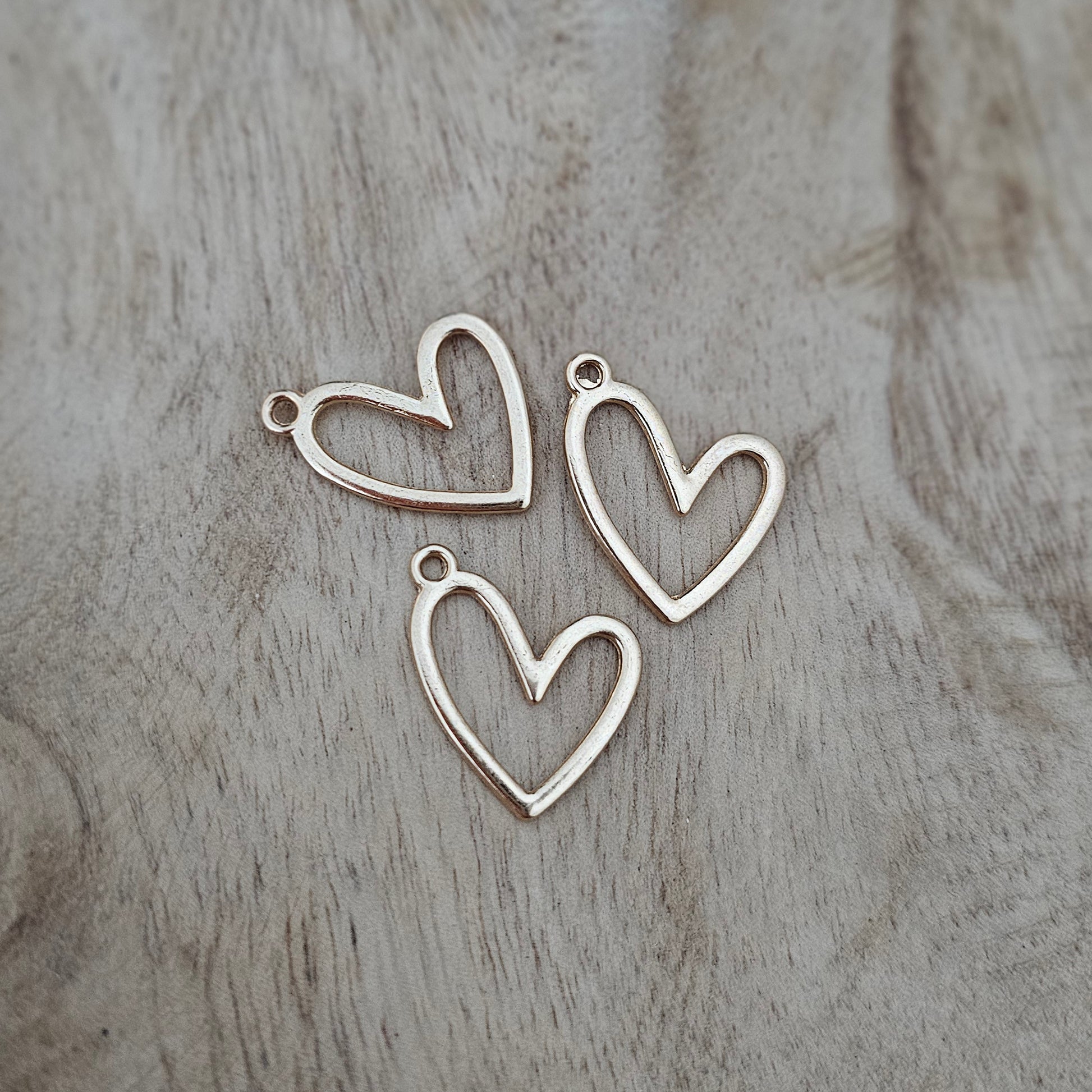Large Outline Heart Charm Custom Charm Necklace
