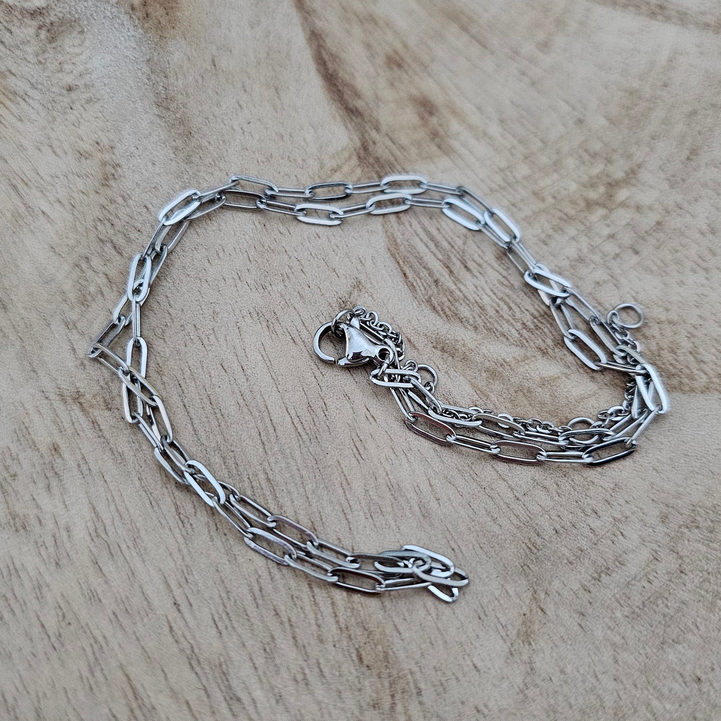 Med Silver Paperclip Chain Custom Charm Necklace