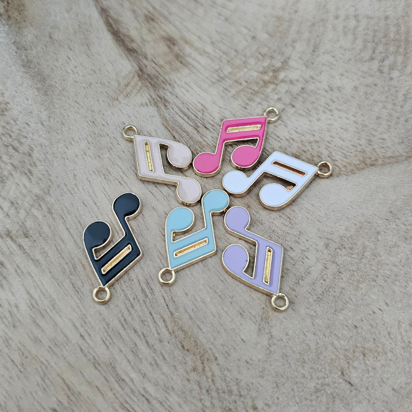 Music Notes Pink White Black Blue Purple Custom Charm Necklace