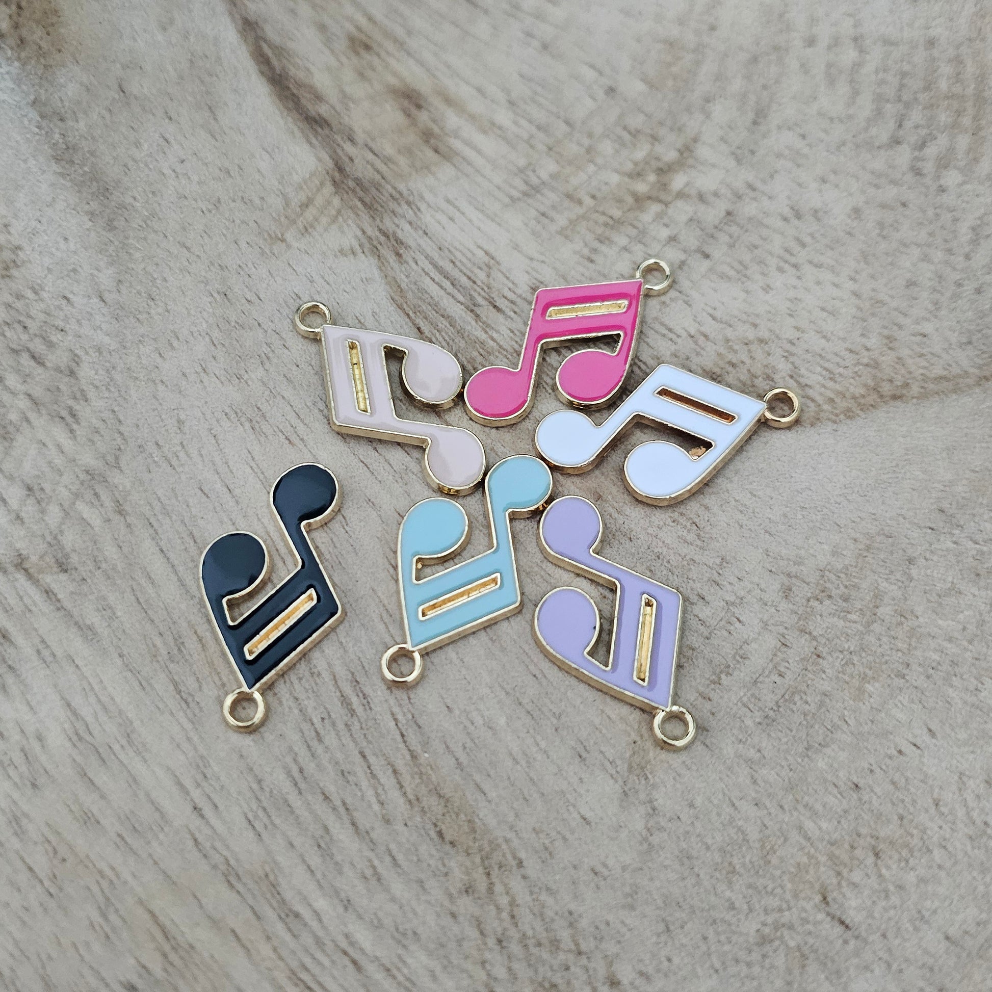 Music Notes Pink White Black Blue Purple Custom Charm Necklace