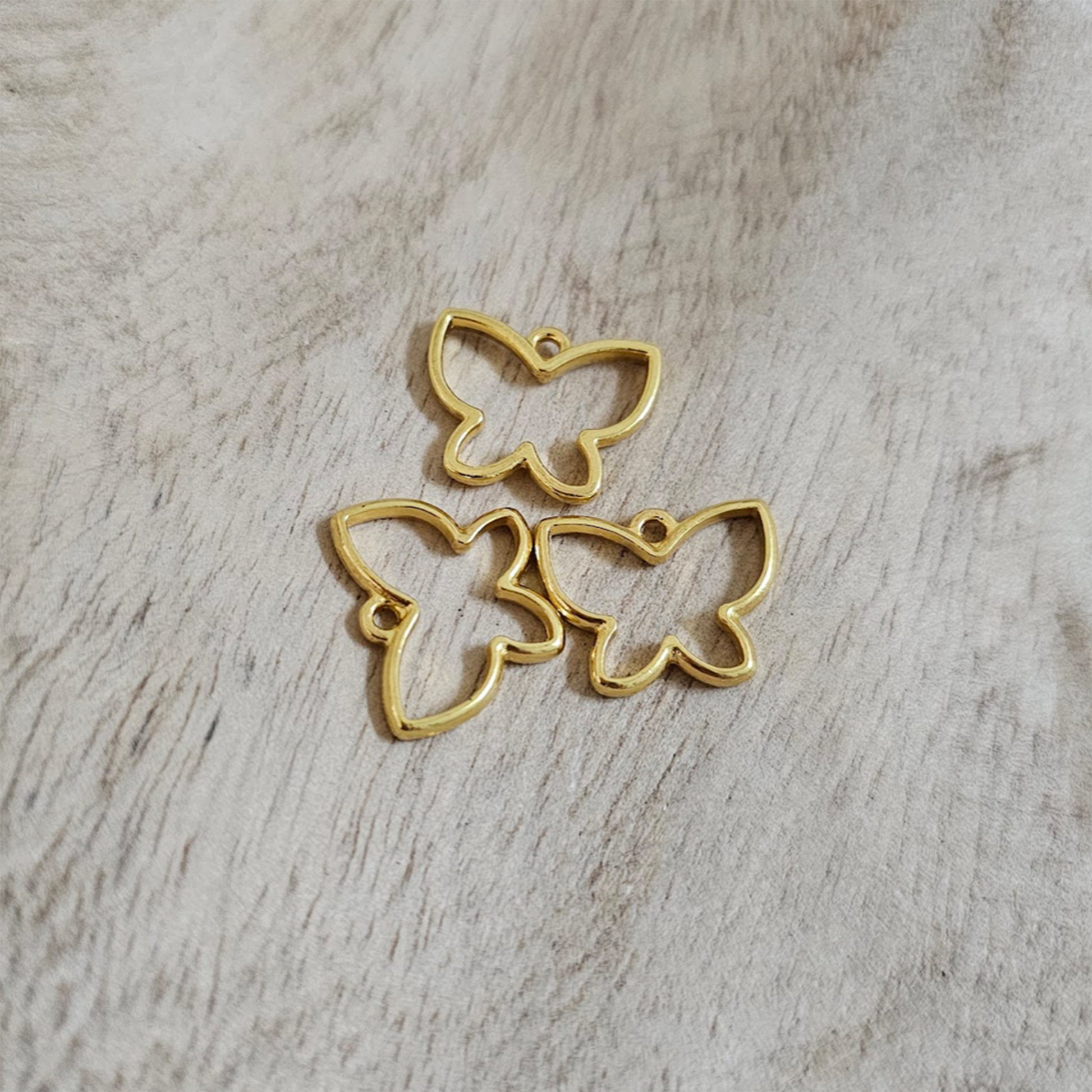 Gold Outline Butterfly Charm Custom Charm Necklace