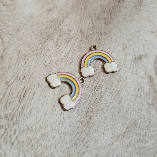 Pastel Rainbow Gold Charm Custom Charm Necklace