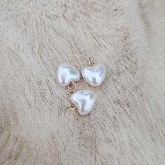 Pearl Heart Charm Custom Charm Necklace