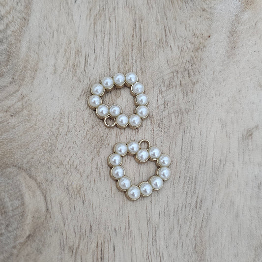 Pearl Outline Heart Charm Custom Charm Necklace