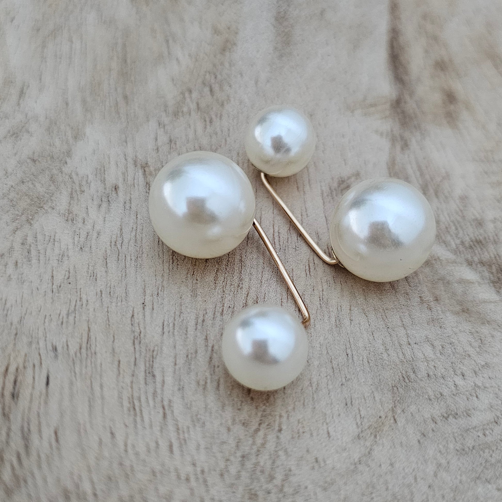 Pearl Straight Bar Shoe Pins Custom Charms Close Up