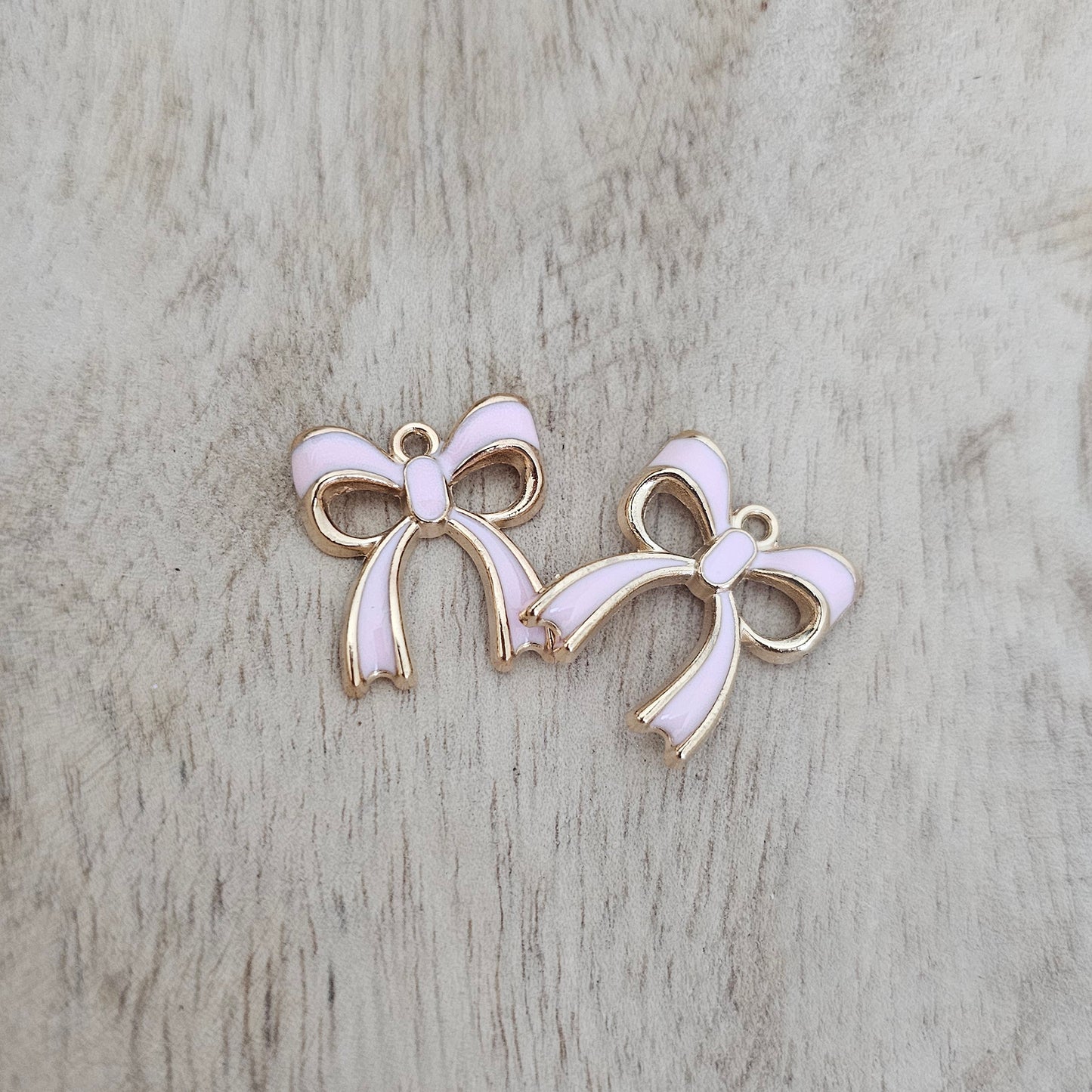 Pink Ribbon Bow Charm Custom Charm Necklace