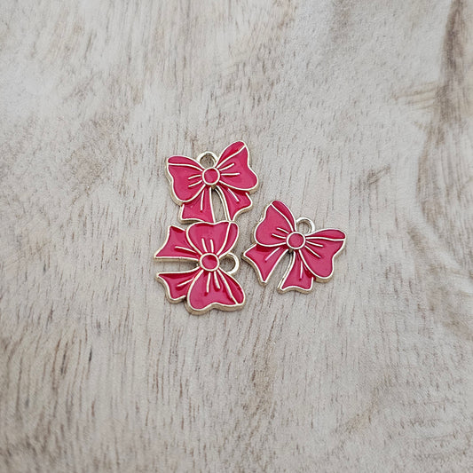 Red Bow Charm Custom Charm Necklace