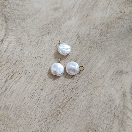 Round Pearl Charm Custom Charm Necklace