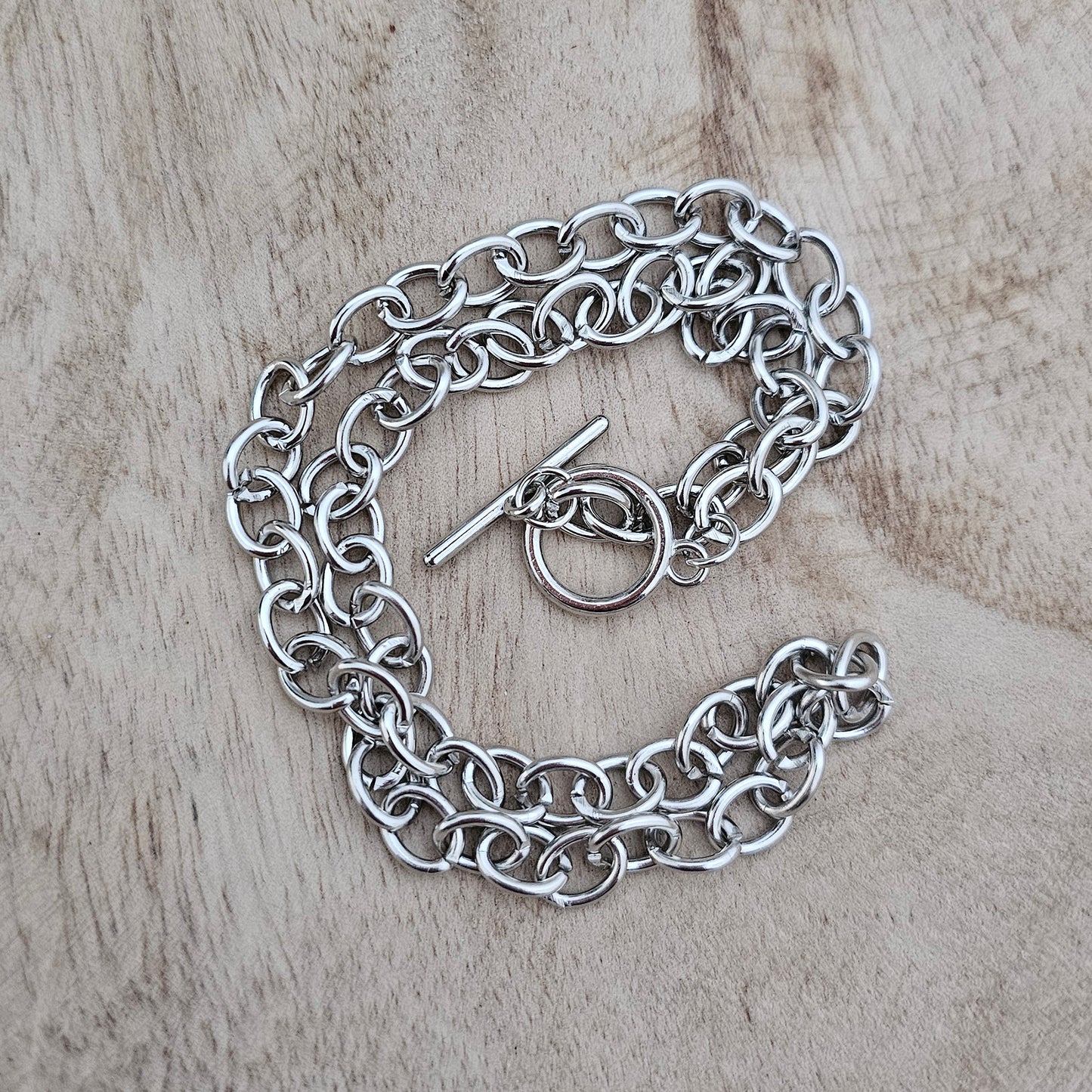 Silver Chunky Chain Custom Charm Necklace