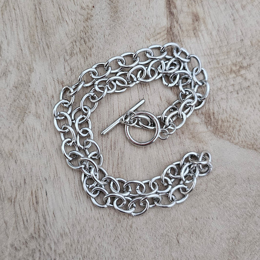 Silver Chunky Chain Custom Charm Necklace