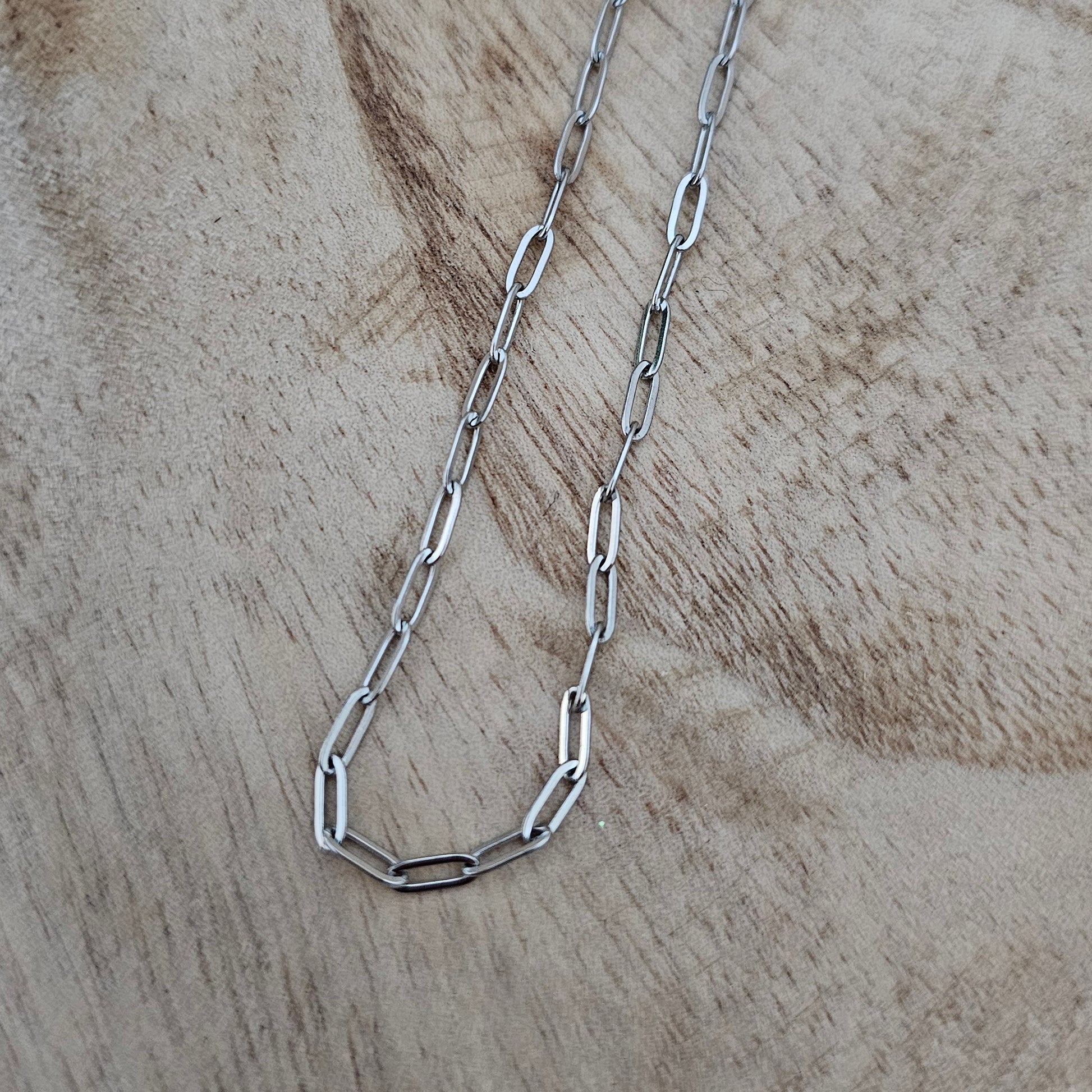 Silver Paperclip Chain Custom Charm Necklace