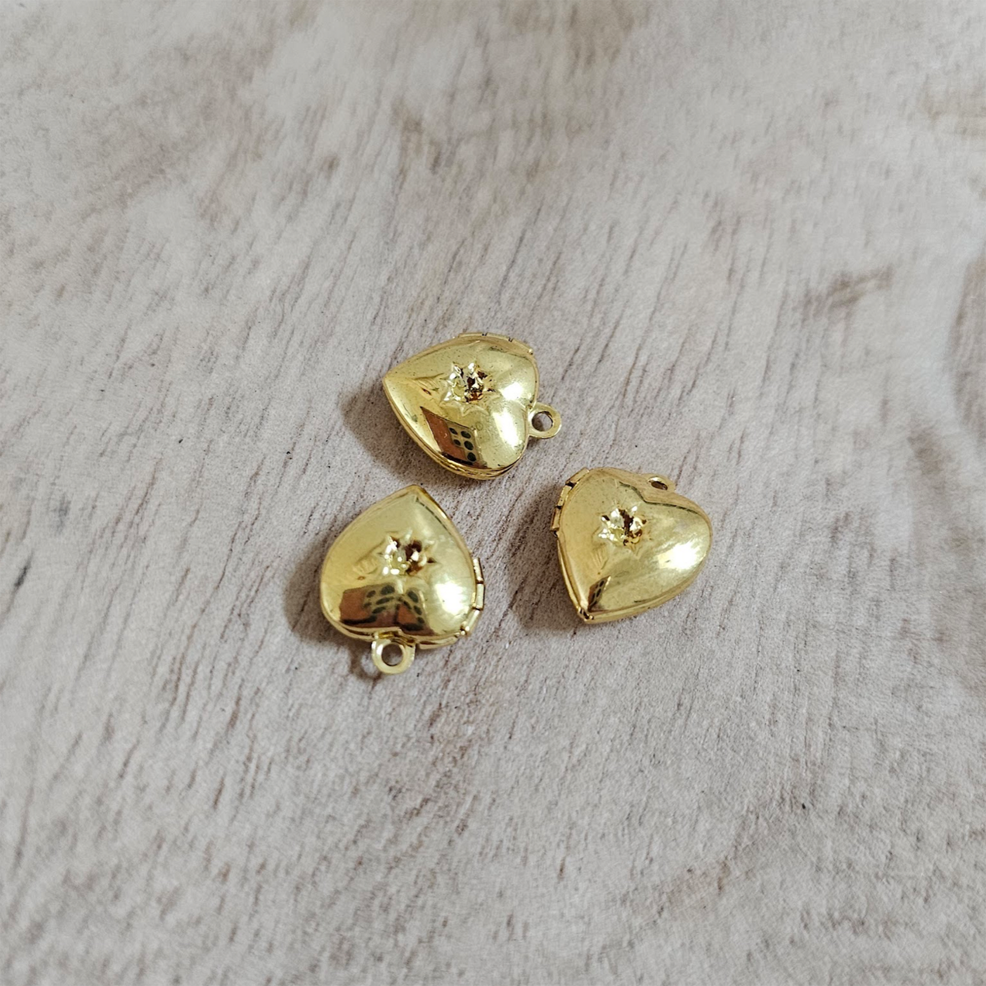 Small Gold Heart Locket Charm Custom Charm Necklace