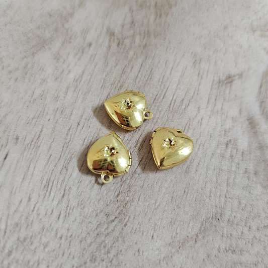 Small Gold Heart Locket Charm Custom Charm Necklace