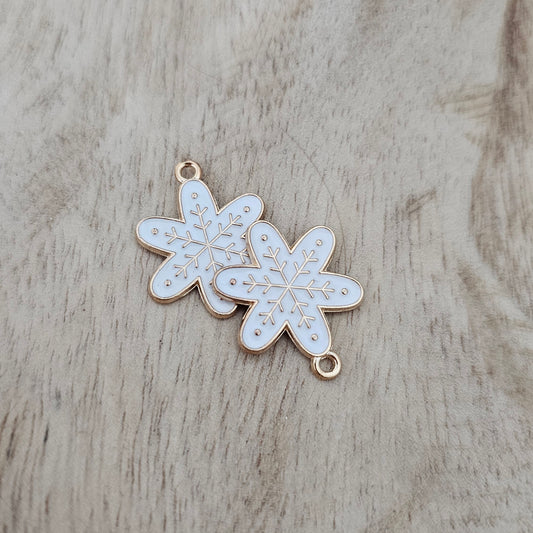 White Snowflake Charm Custom Charm Necklace