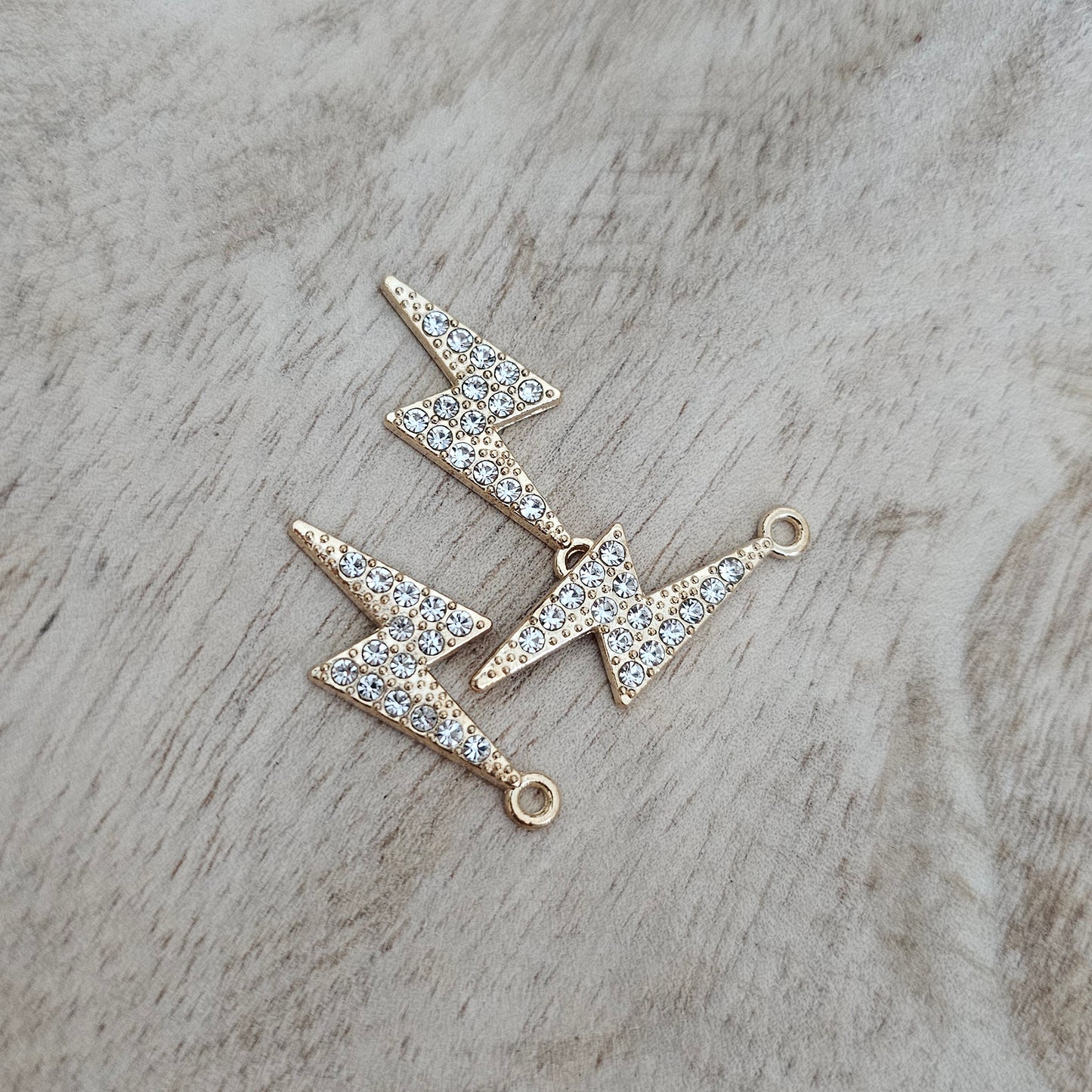 Sparkling Lightening Bolt Charm Custom Charm Necklace