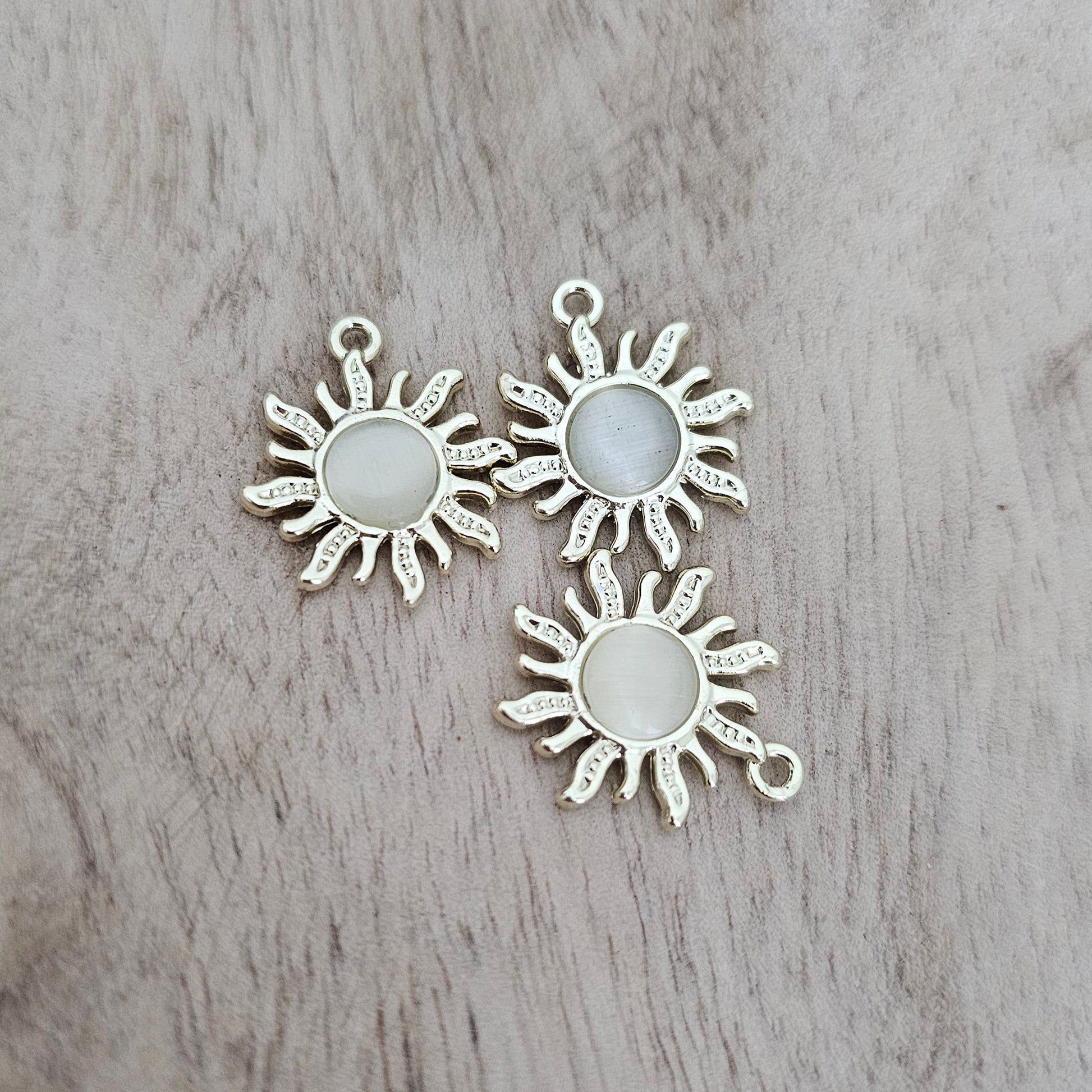 Sun Gem Gold Charm Custom Charm Necklace