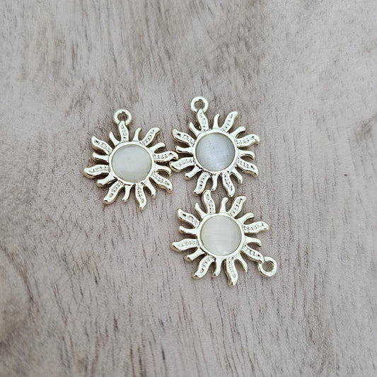 Sun Gem Gold Charm Custom Charm Necklace
