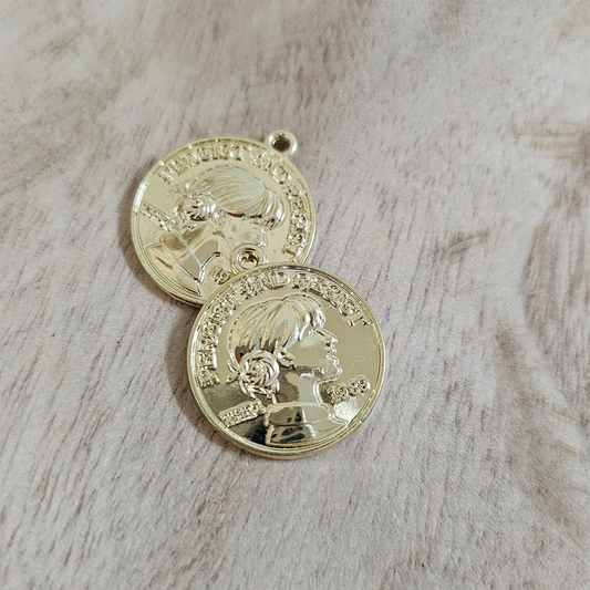 Taylor Swift Gold Coin Charm Custom Charm Necklace