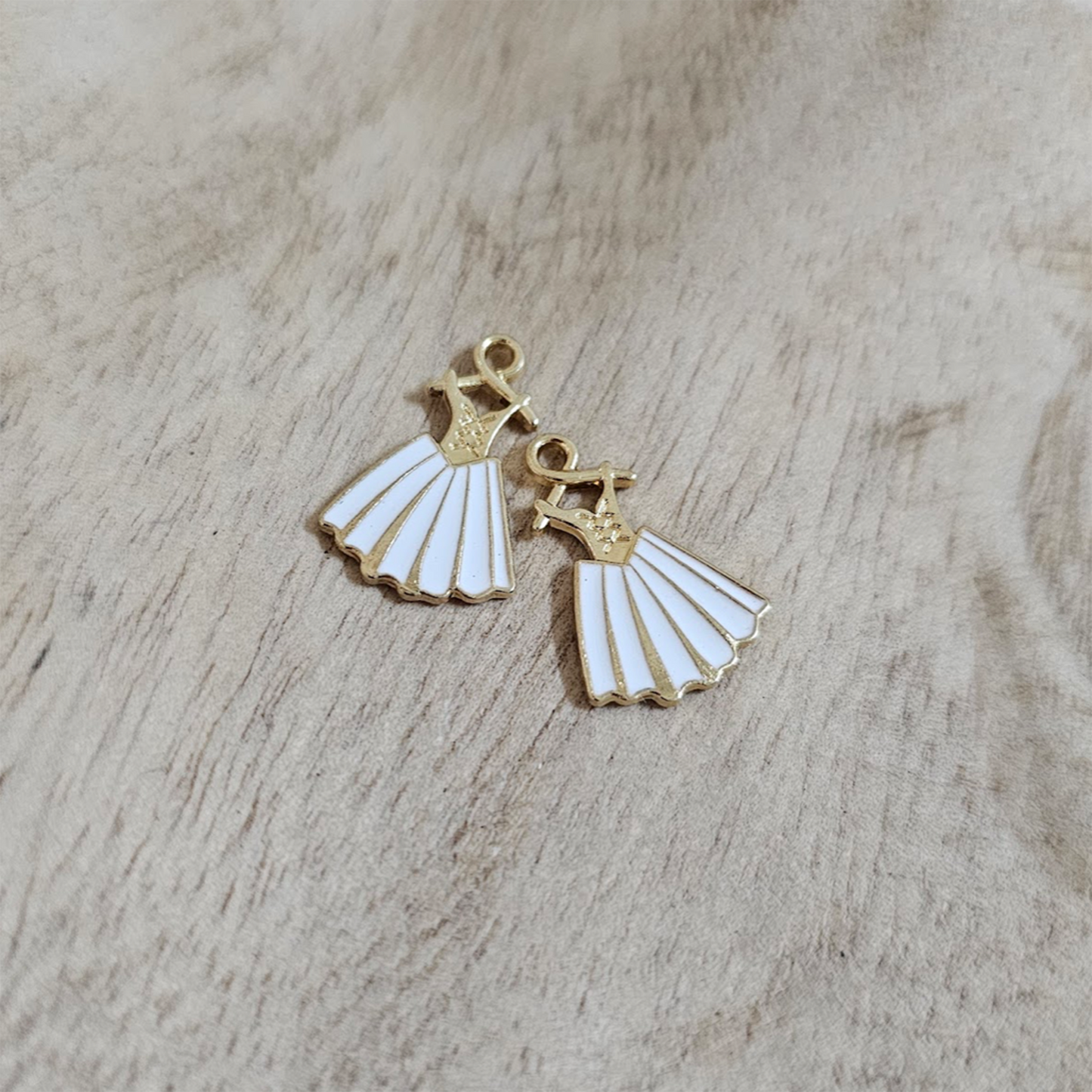 White Ballet Dress Gold Charm Custom Charm Necklace