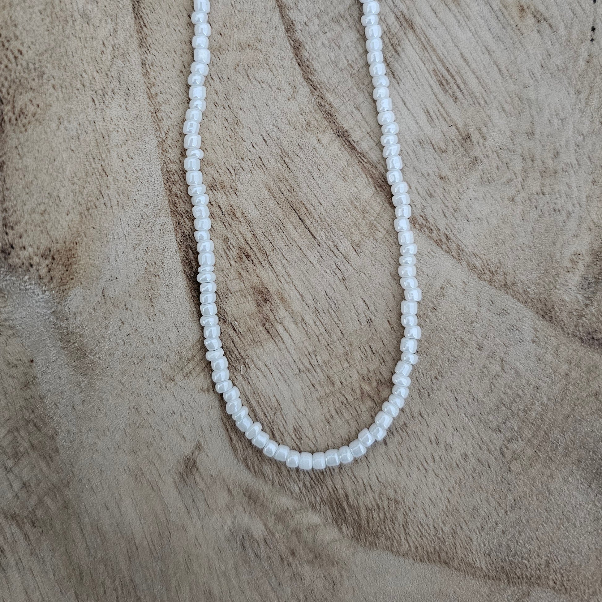 White Bead Chain Custom Charm Necklace