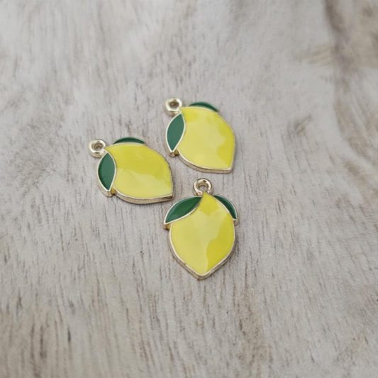 Yellow Lemon Charm Custom Charm Necklace