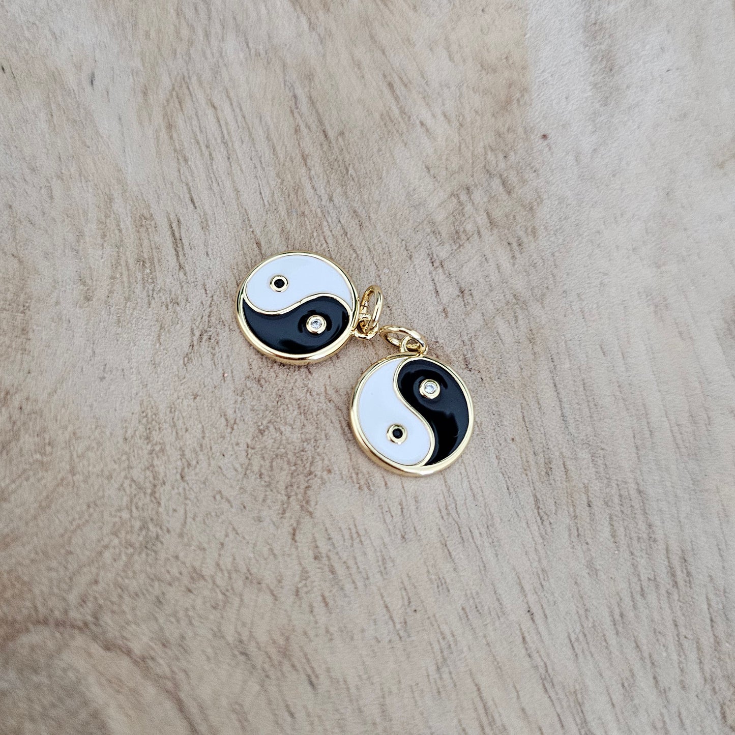 Ying-Yang Gold Charm Custom Charm Necklace
