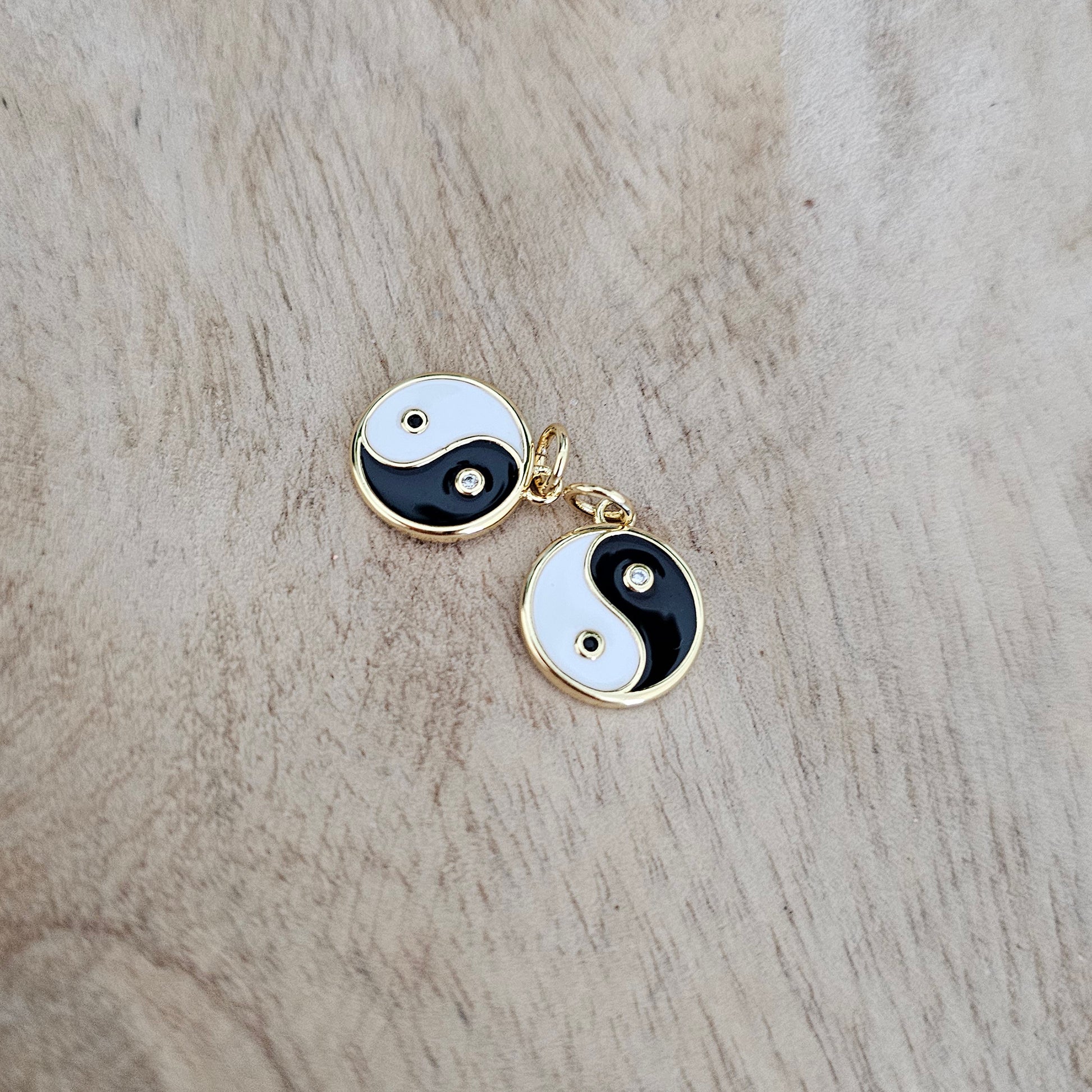 Ying-Yang Gold Charm Custom Charm Necklace