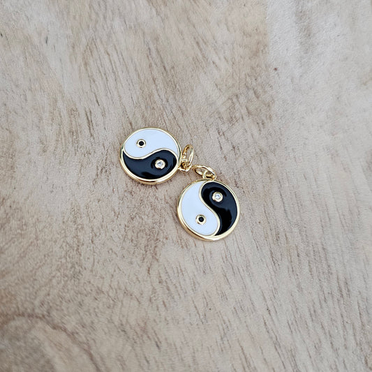 Ying-Yang Gold Charm Custom Charm Necklace